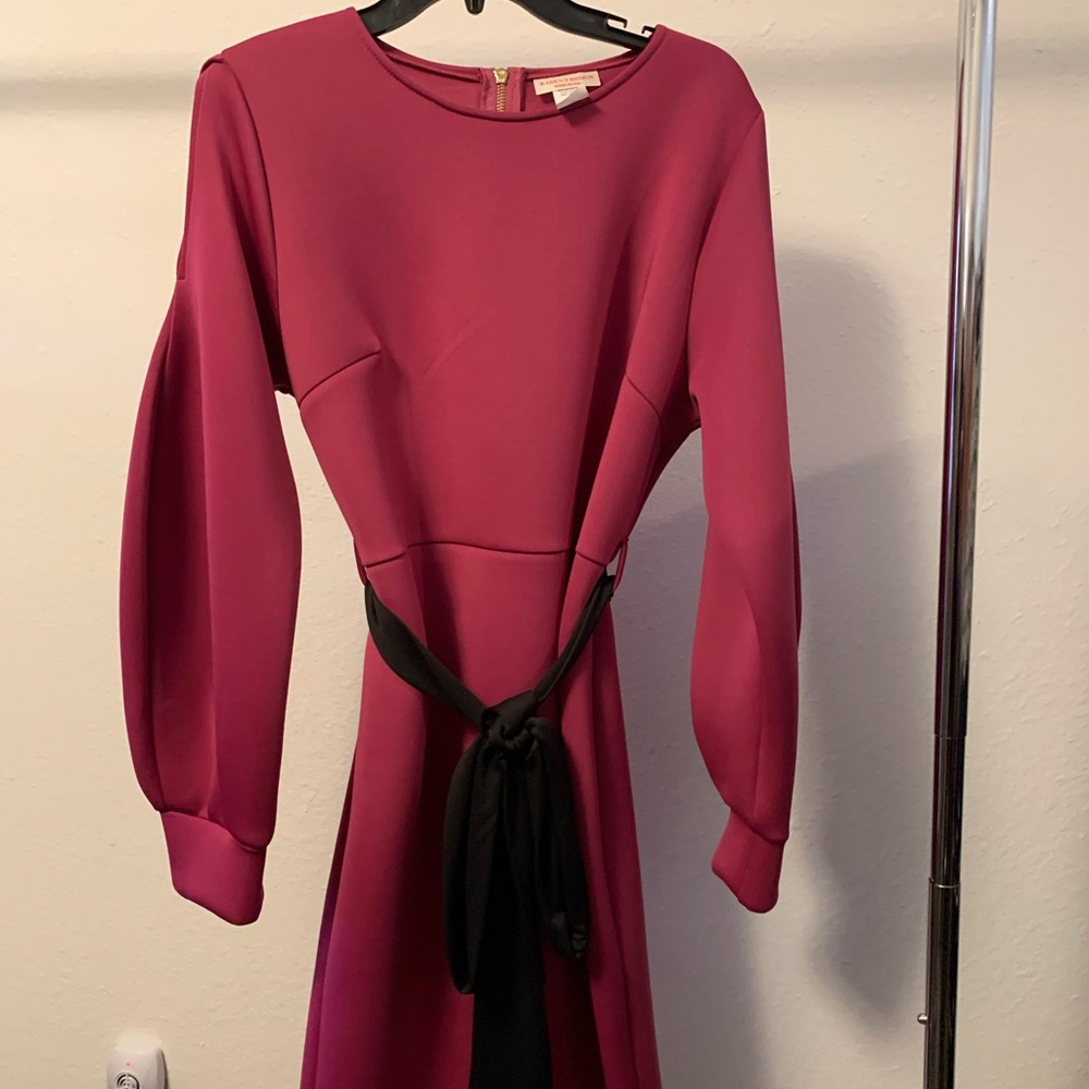 New without tag, Magenta dress with black sash, knee length, size XL